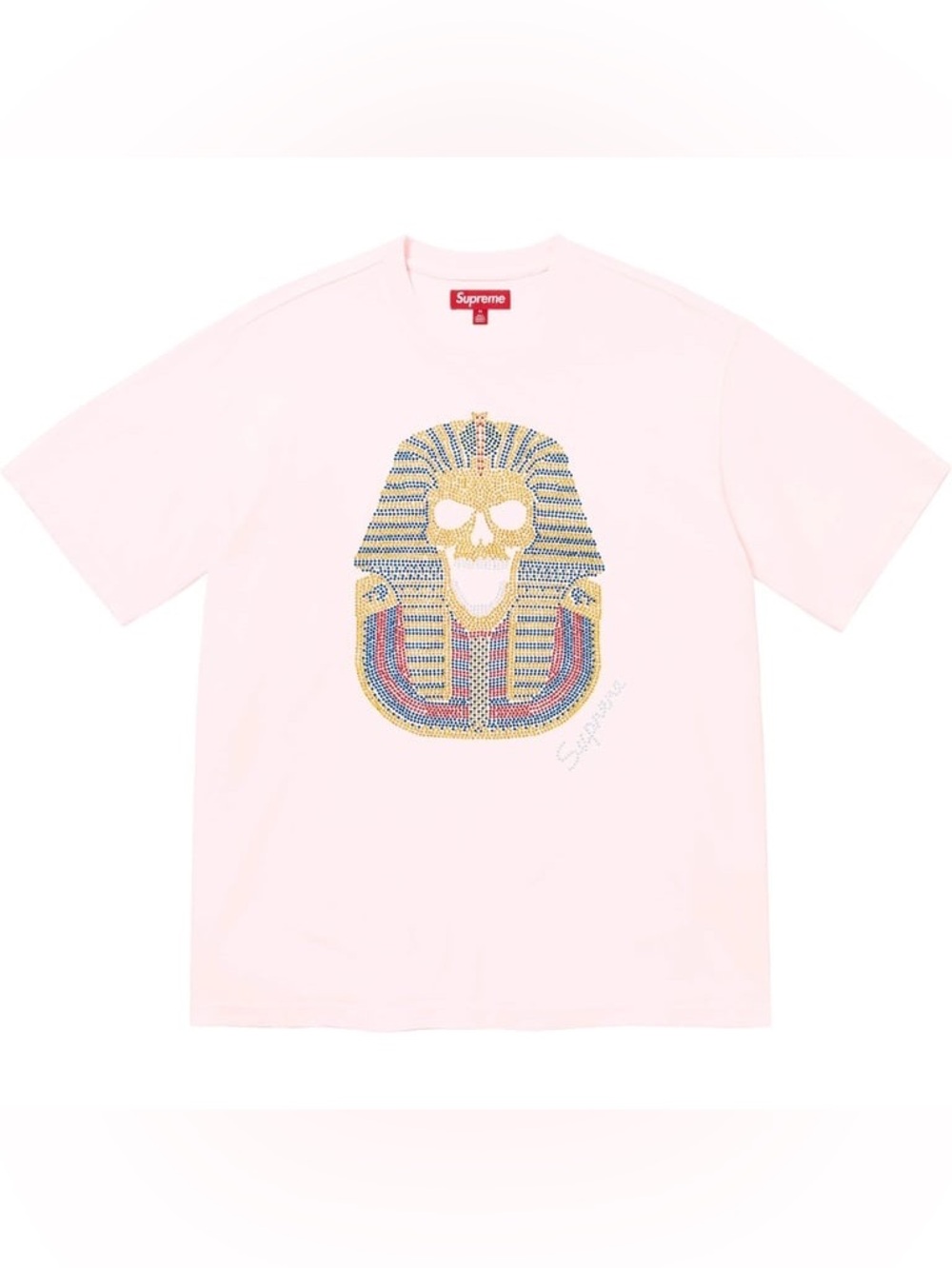 Supreme King Tut Light Pink S/S Top FW25 Rhinestone Studded Graphic Size Large